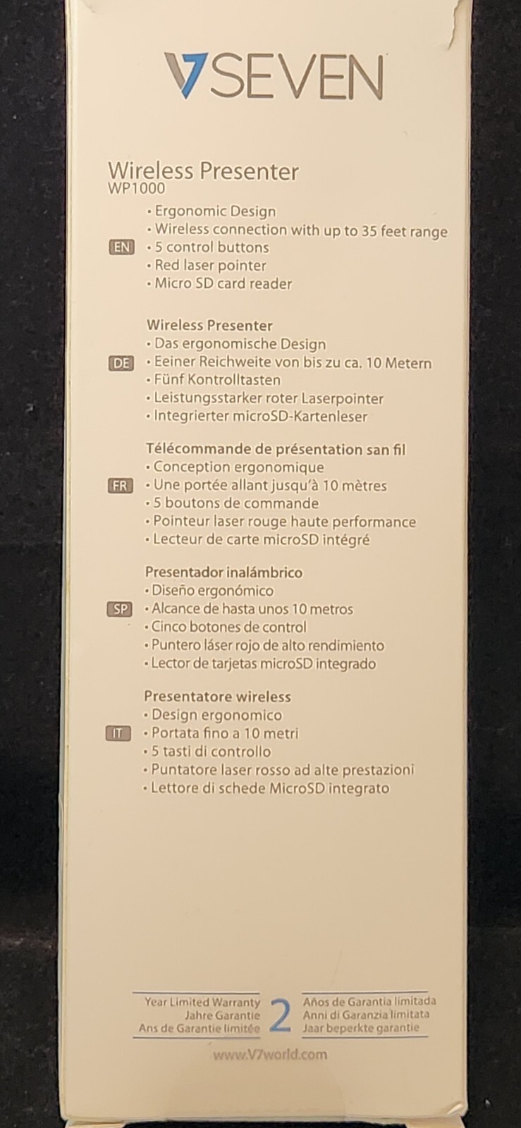 Seven Wireless Presenter Laser Pointer MicroSD Card Reader WP1000-24G
