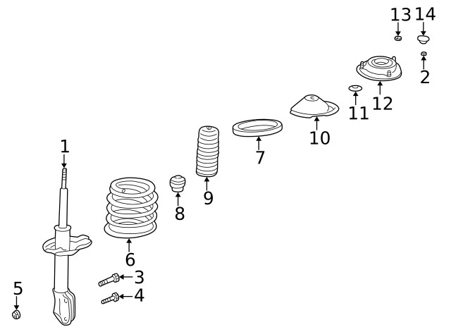 Genuine Subaru Strut Mount Bolt 20540aa090