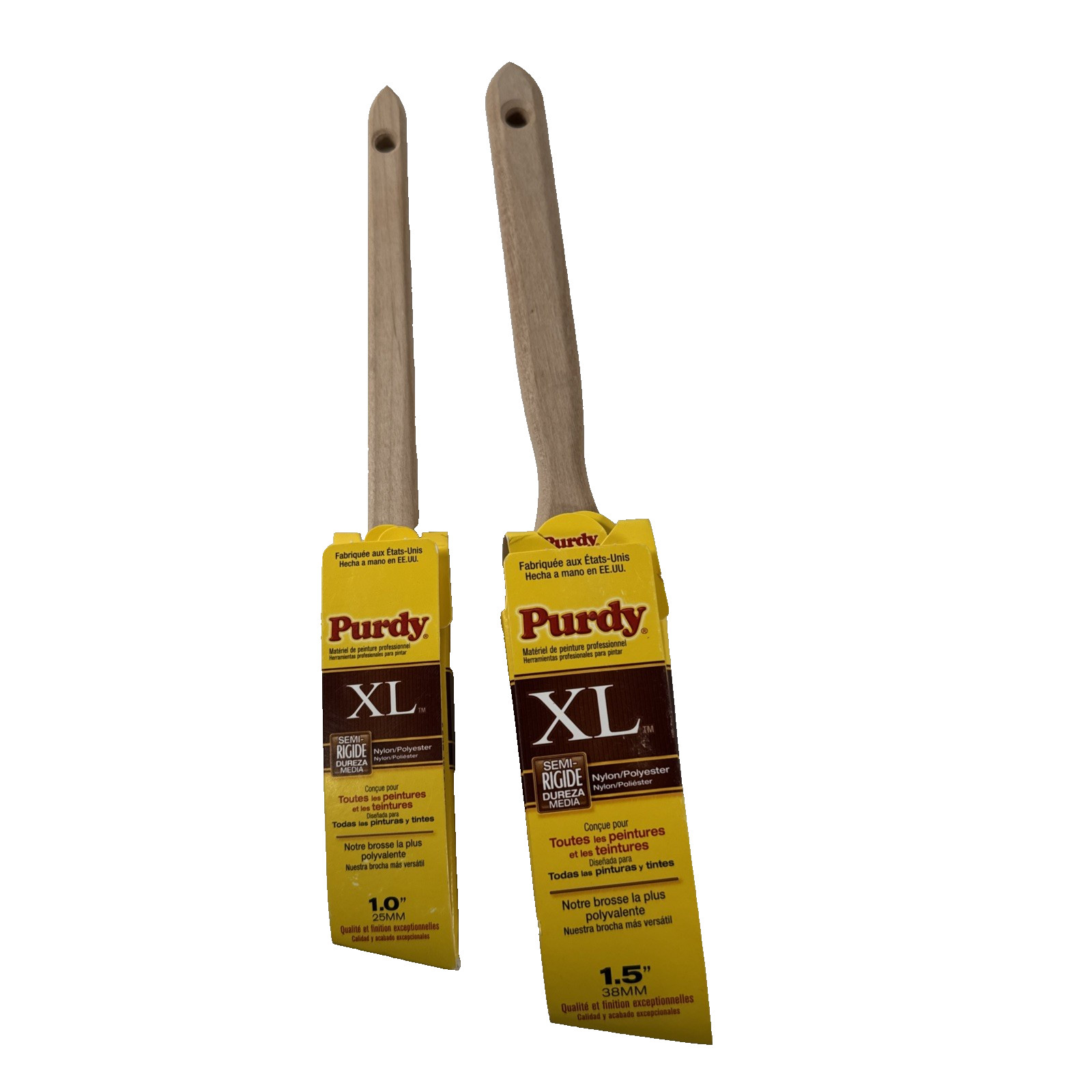 2x NEW Genuine Purdy XL Medium Stiff Paint Brush 1.0" & 1.5" ALL PAINTS & STAINS