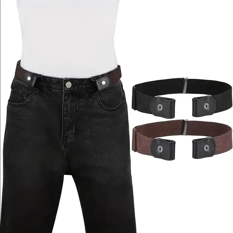 Traceless Invisible Elastic Belt Women's Belt Jeans Pants Men's Elastic Belt