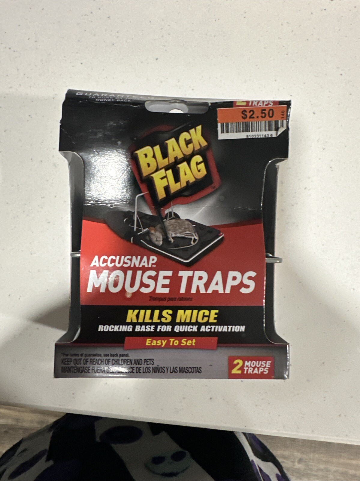 Black Flag Mouse Snap Traps Durable No Touch Disposal (2 Total Traps)