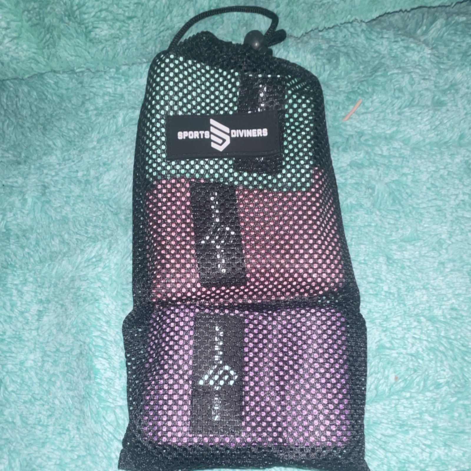 Sports Diviners Resistance Bands Set 3pcs Multicolor with Mesh Carry Bag
