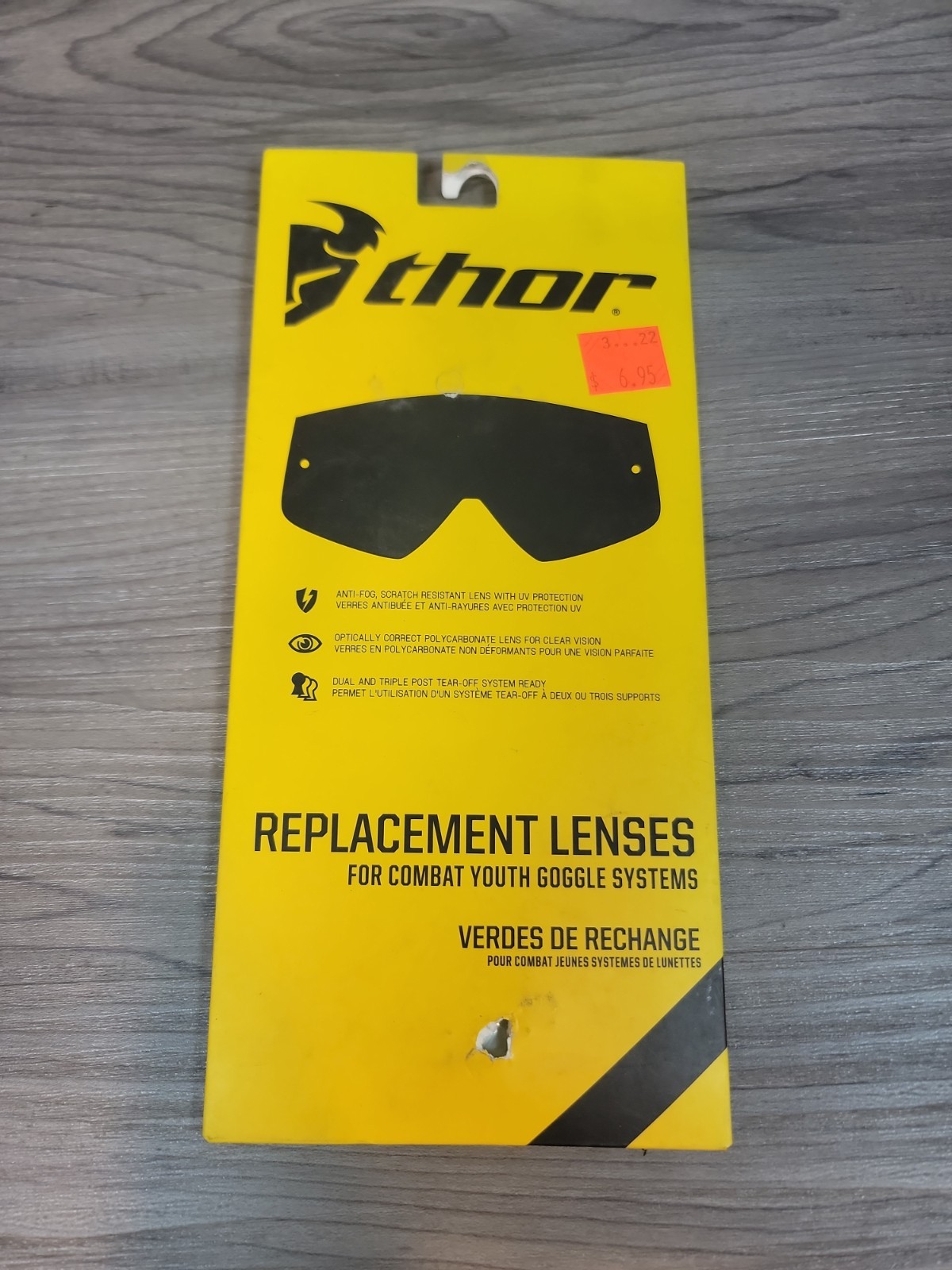 Thor Combat Youth Clear Replacement Lens 2602‑0778 OEM MX Goggle Lens