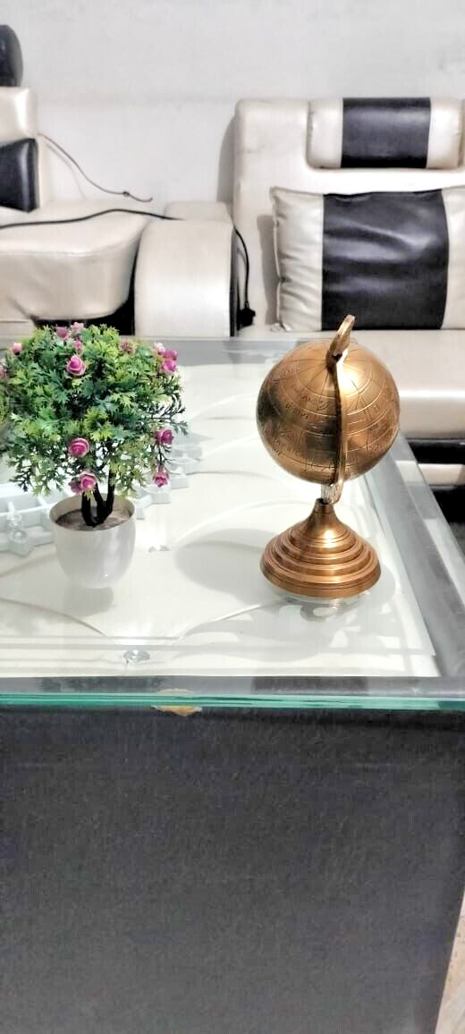 Antique 5" Brass World Map Sphere Full Brass Globe Table Top Home Decor GIFT