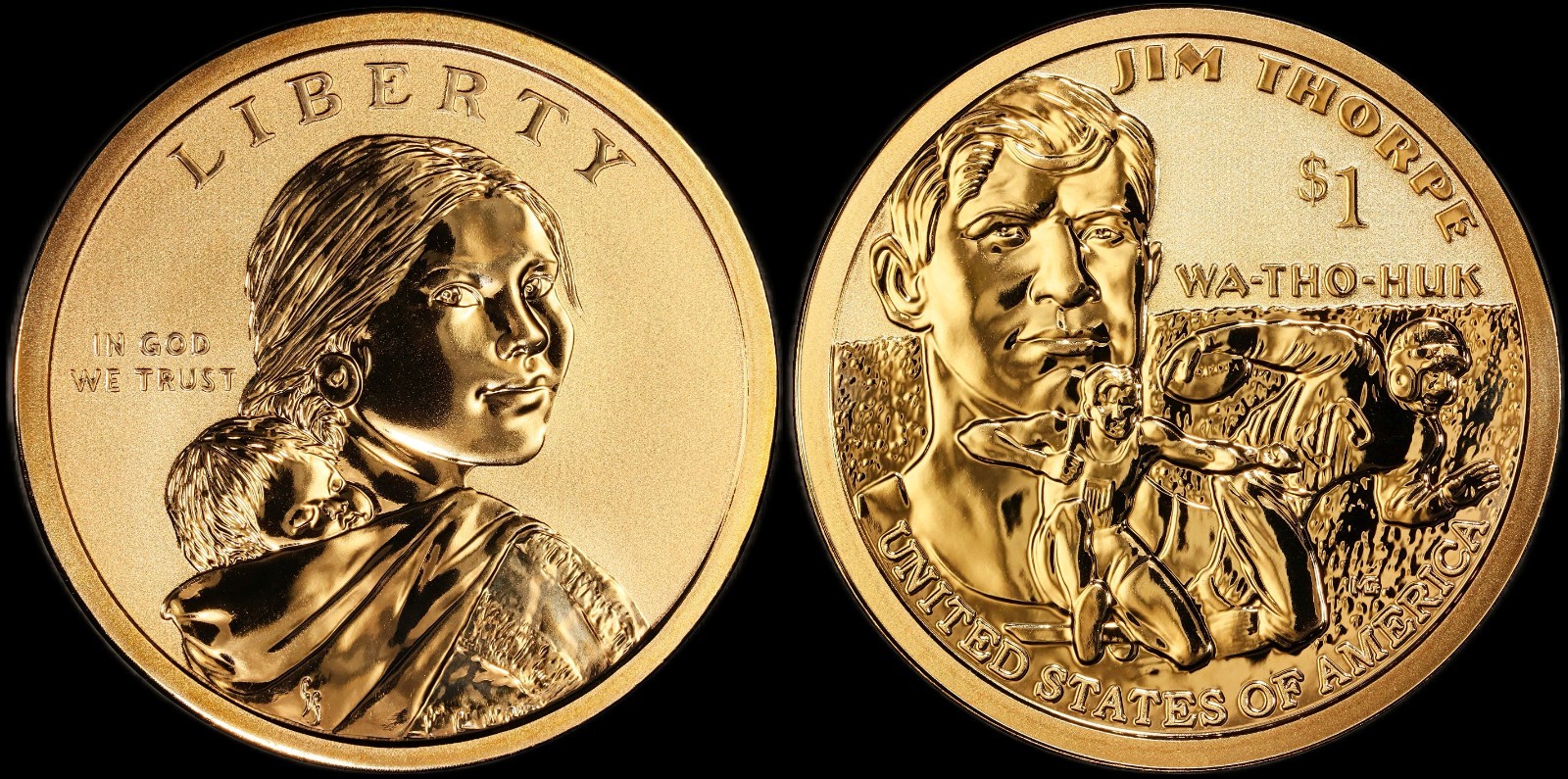 2018-S Sacagawea/Jim Thorpe REVERSE PROOF ONLY 200,000 minted - 50th Anniv.!