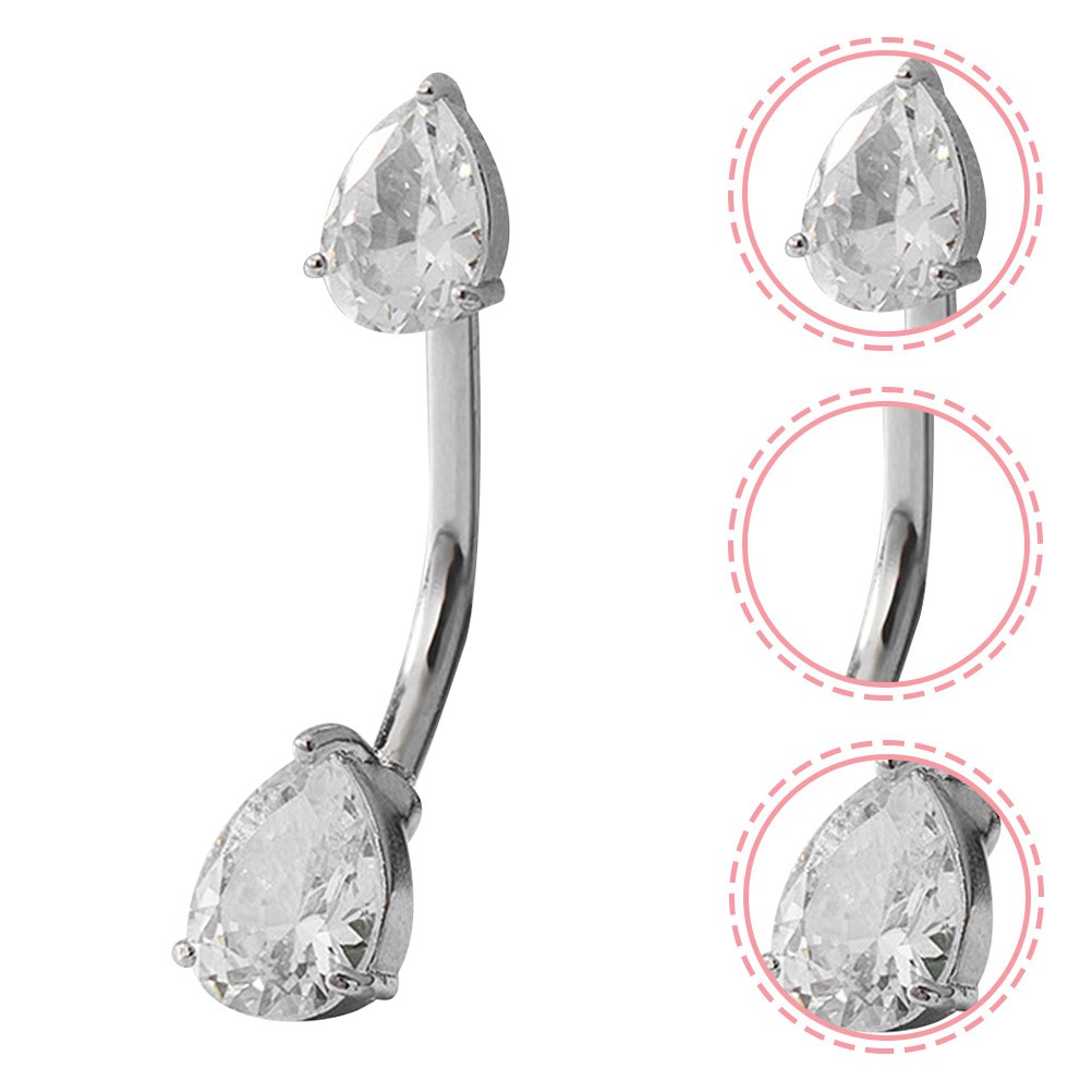Women Navel Belly with Water Drop Alloy Piercing Body Accessory