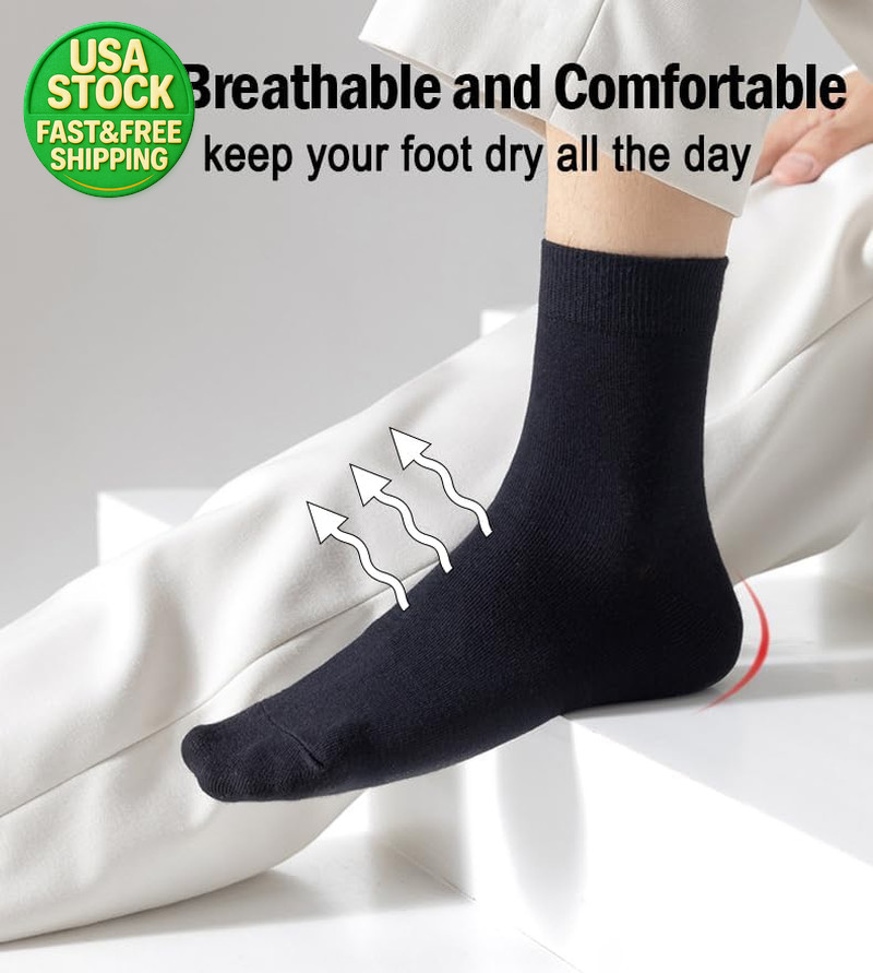 6 Pairs Men’s Ankle Socks Thin Breathable Comfort Running Work Quarter Socks