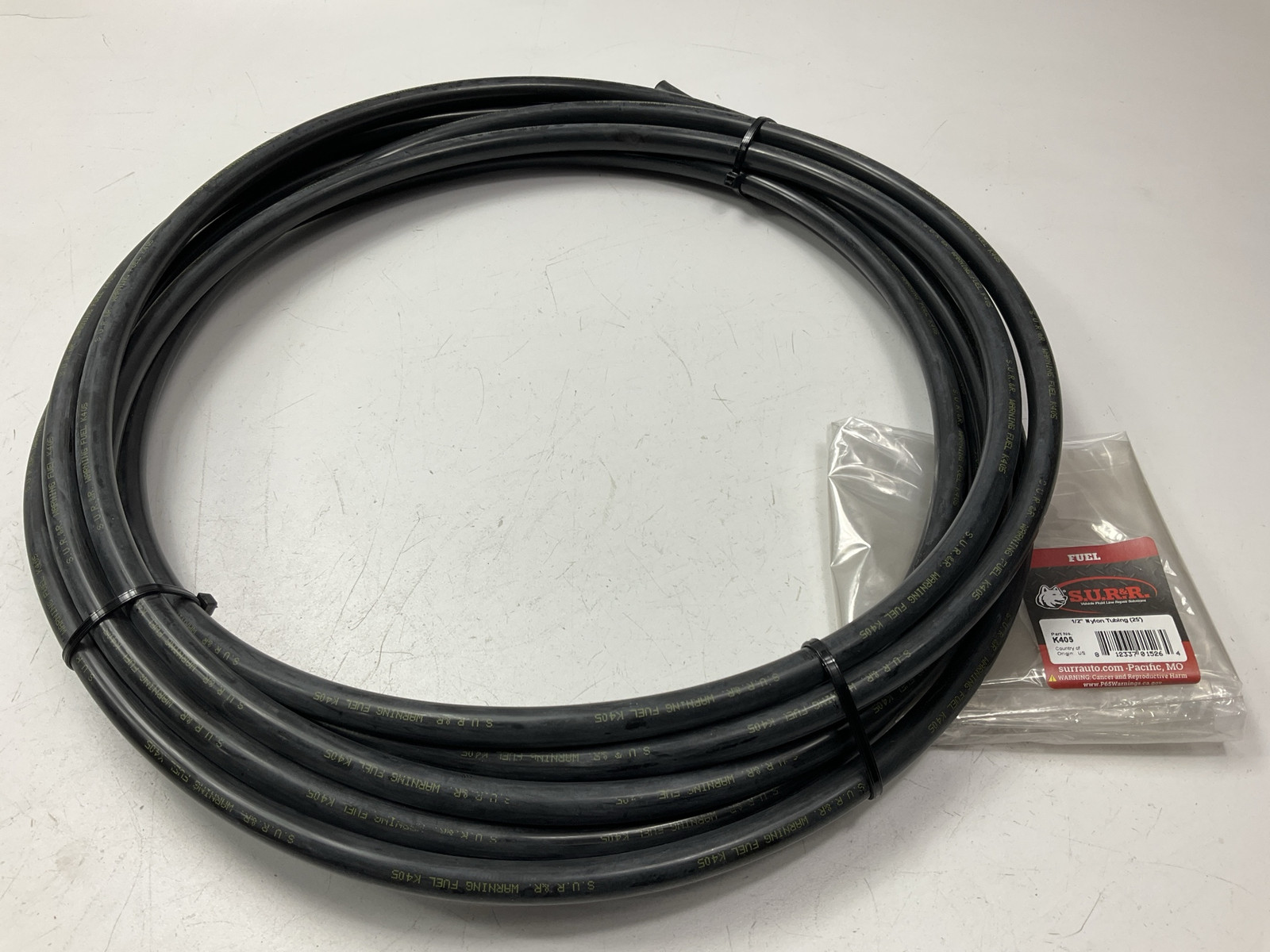 SUR & R K405 1/2" Nylon Fuel Line Tubing (25' Roll) Use For 1/2" & 12mm Repairs