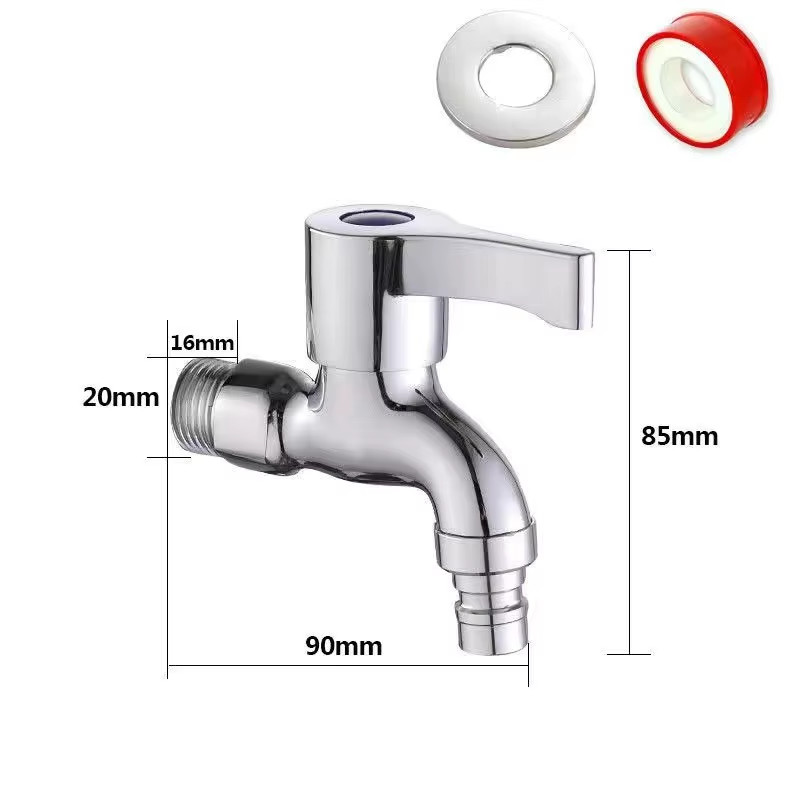 Washing Machine Tap 4-Point Interface Double Ended Brass Faucet Mop Pool Expansi