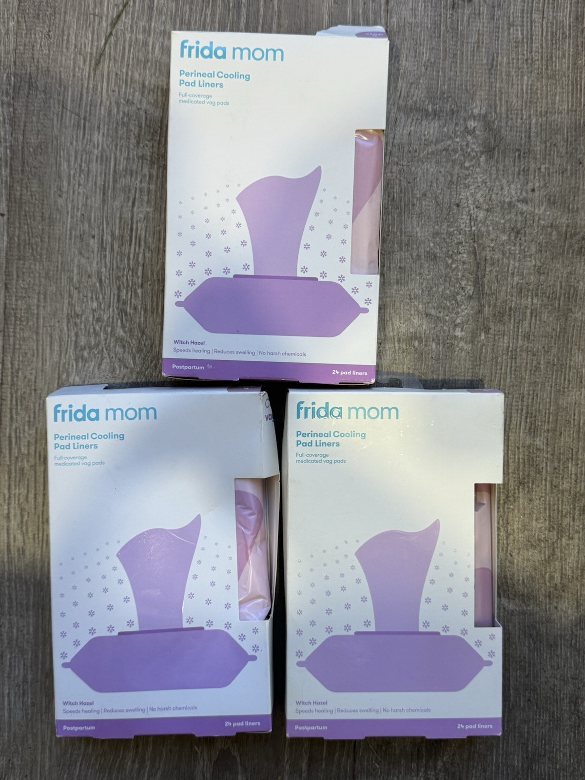 3 Packs of 24: Frida Mom Perineal Witch Hazel Cooling Pad Liners.