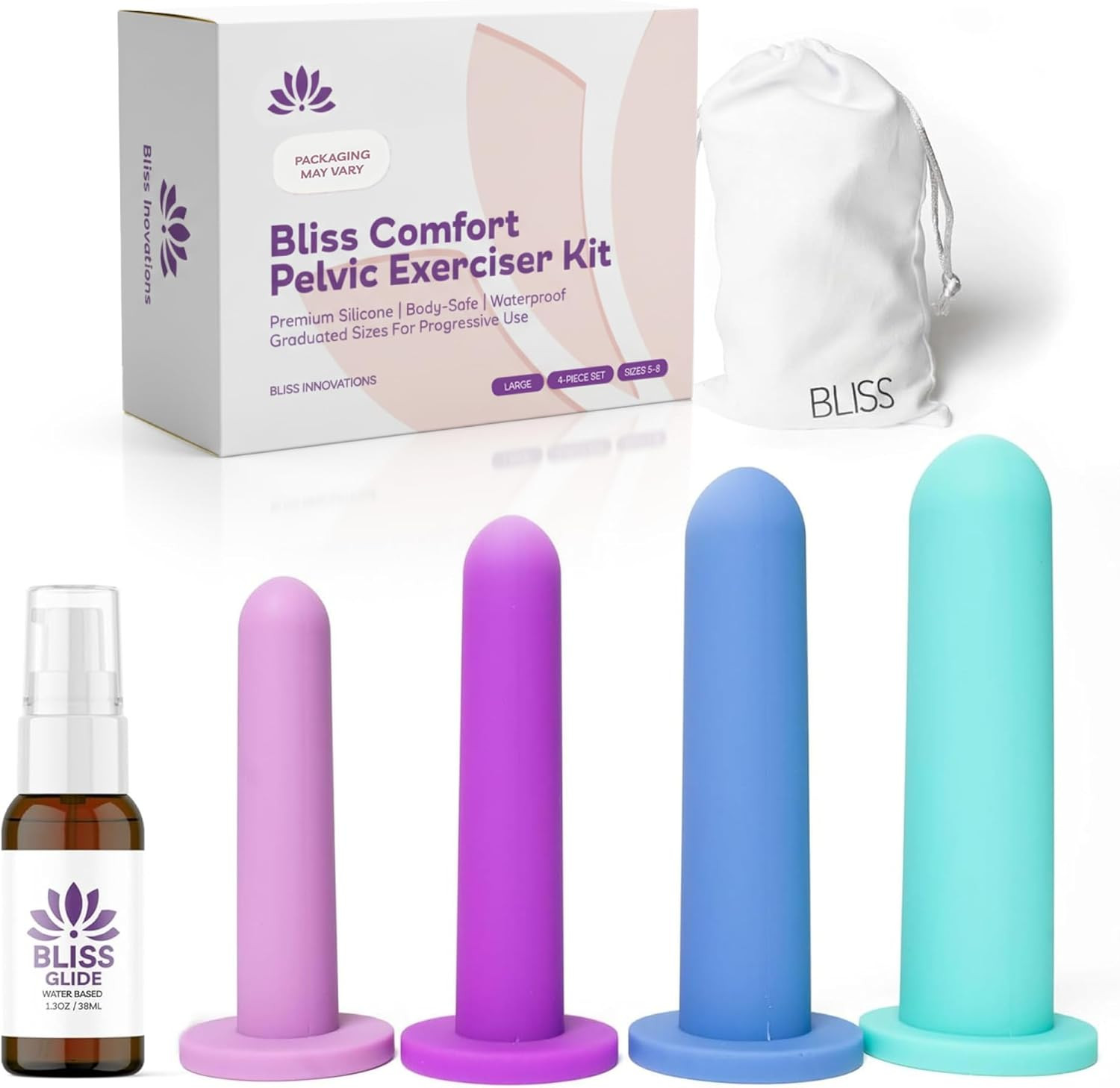 Bliss Comfort Silicone Pelvic Trainer Kit 5-8 + Glide