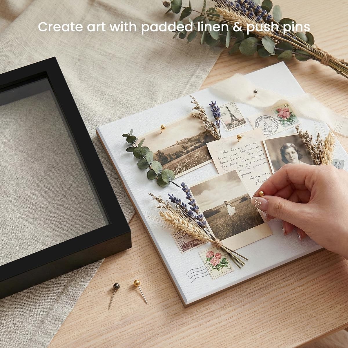 5x5 Inch Small Shadow Box Frame Memory Display Case for Memorabilia Flowers