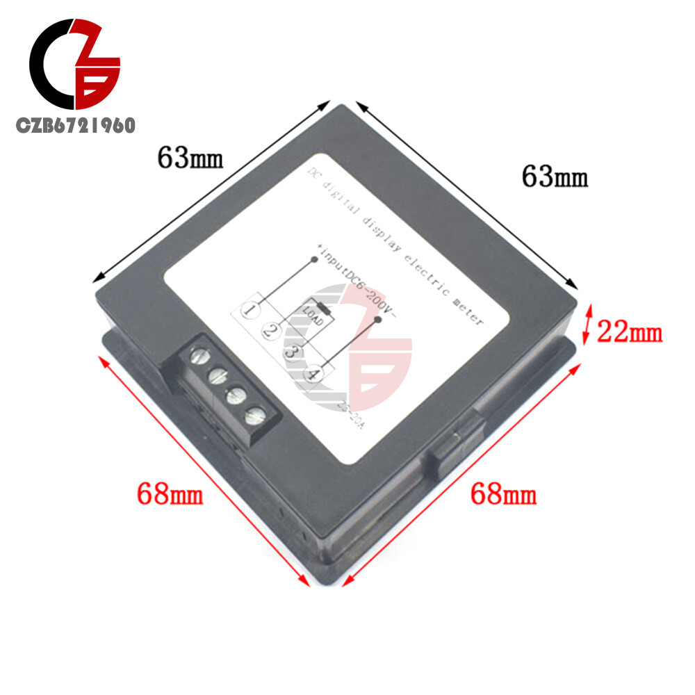 DC6-200V 20A Digital Voltmeter Ammeter Voltage Amp Current Meter Power Tester