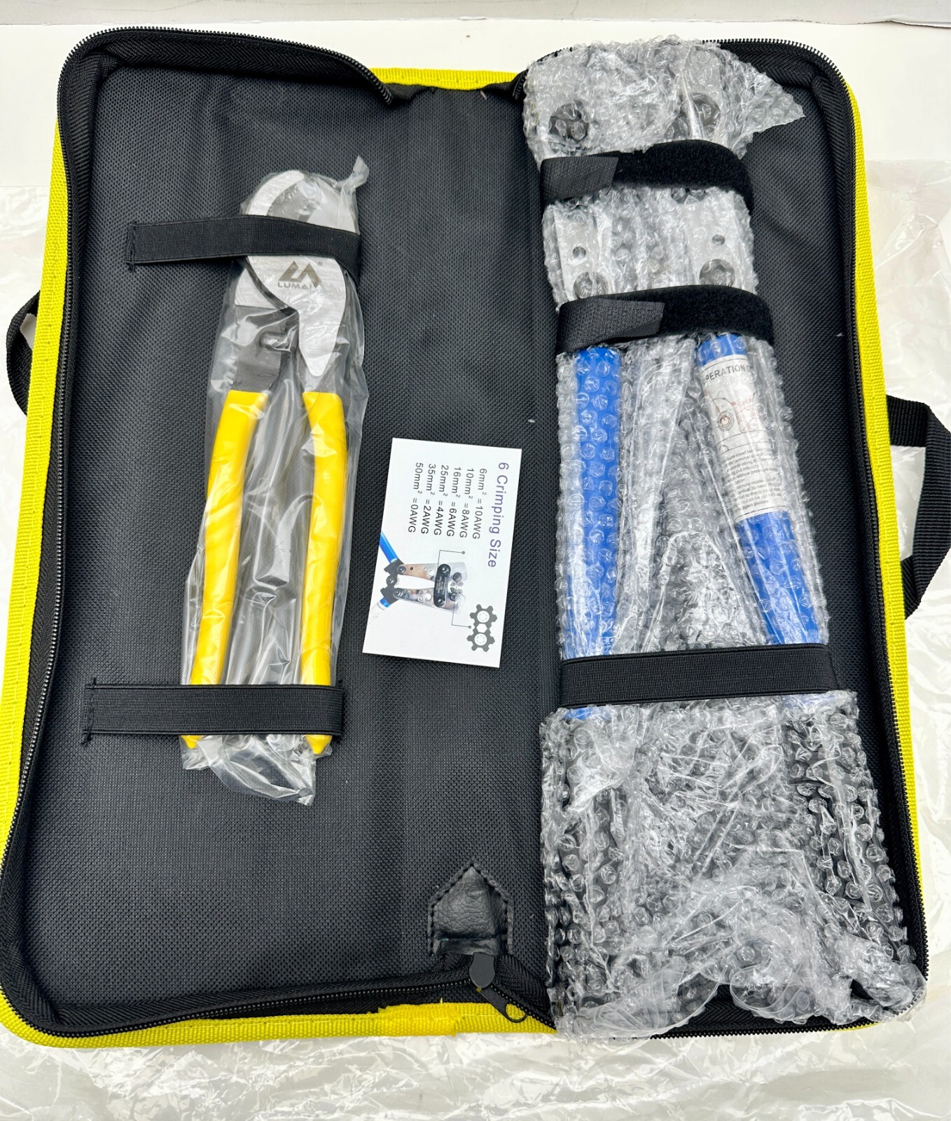 Wire Crimper and Cable Cutter for 0, 2, 4, 6, 8, 10 AWG - Cable Lug Crimping