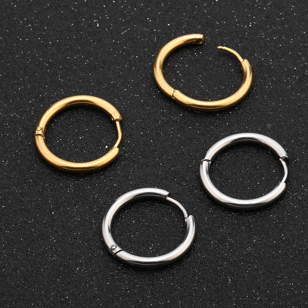 30pcs stainless steel round hoop earrings for diy women's jewelry making