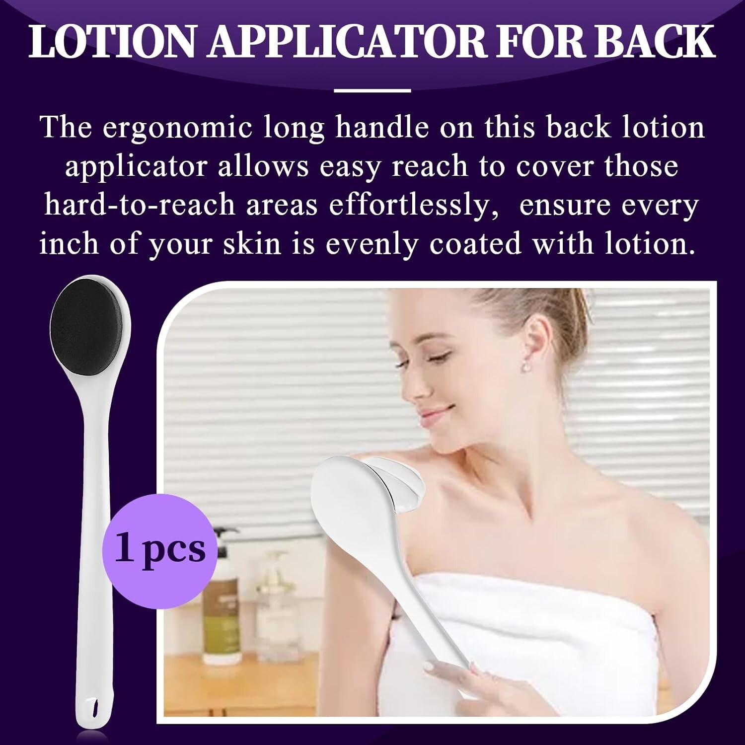 Self Tanner with Long Handle for Body, Back Applicator for Cont...