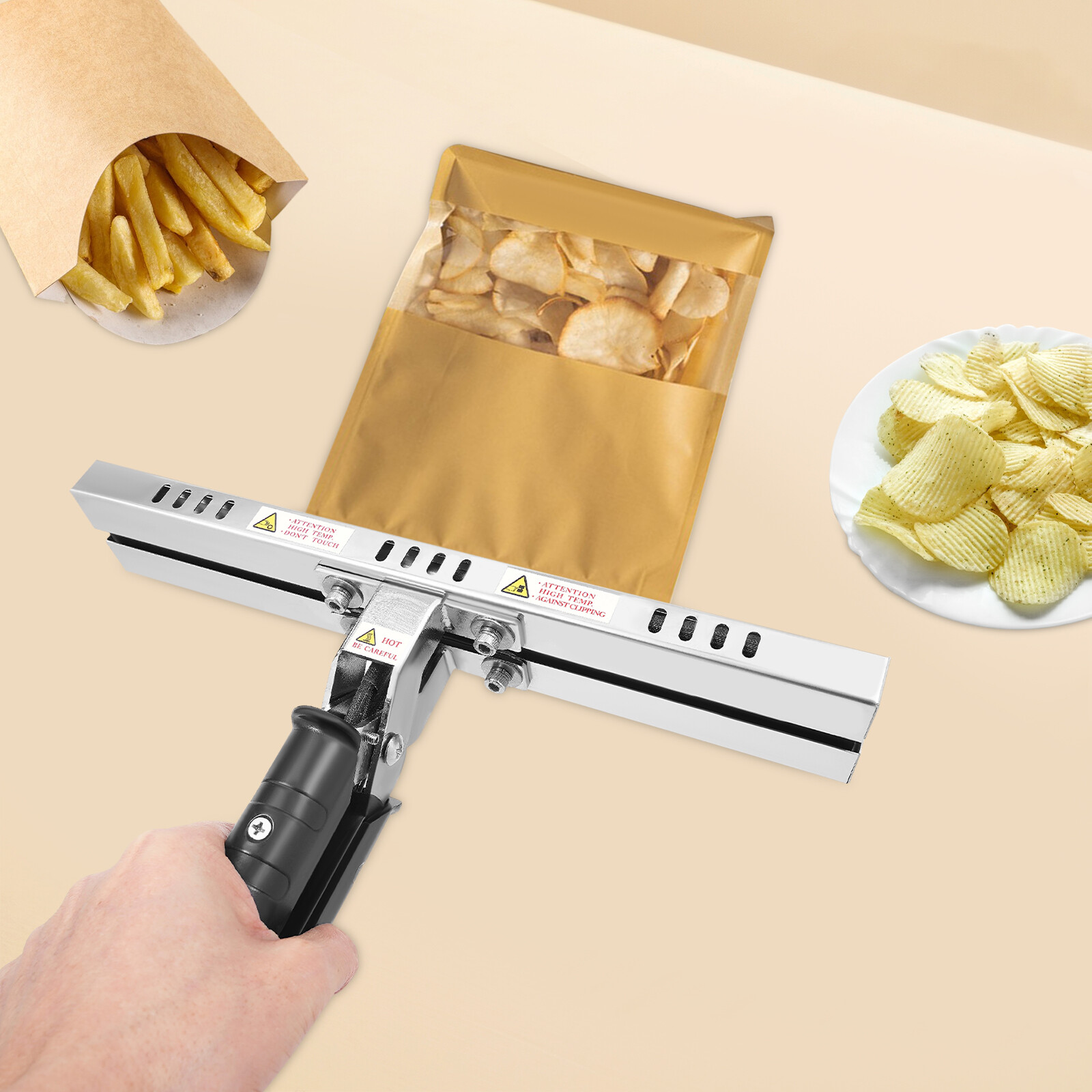 12" Portable Hand Sealing Machine with Adjustable Temperature Control