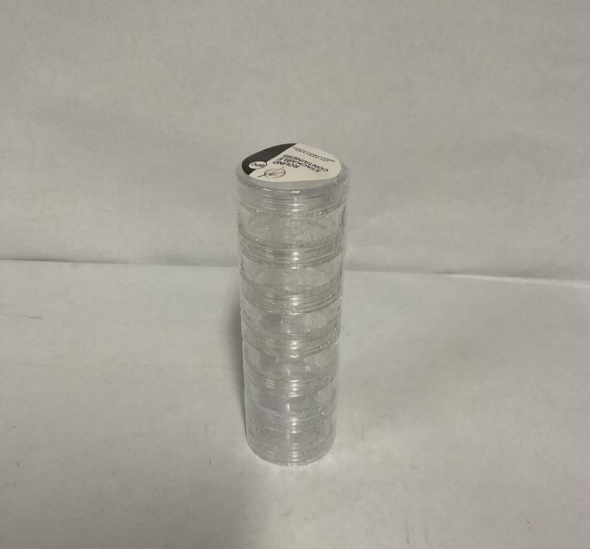 Stackable Clear 6 Pc Storage Containers Pills Beads Crafts Findings Small 1.5"