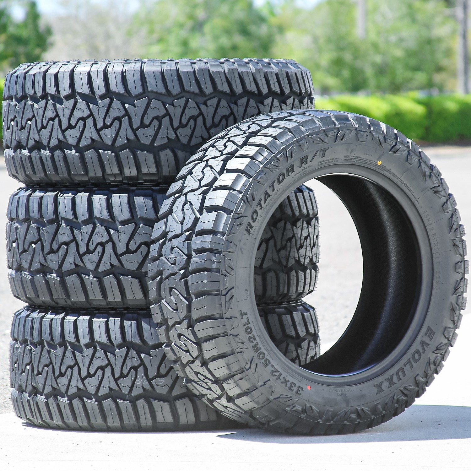 4 Tires Evoluxx Rotator R/T LT 33X12.50R20 Load F 12 Ply RT Rugged Terrain