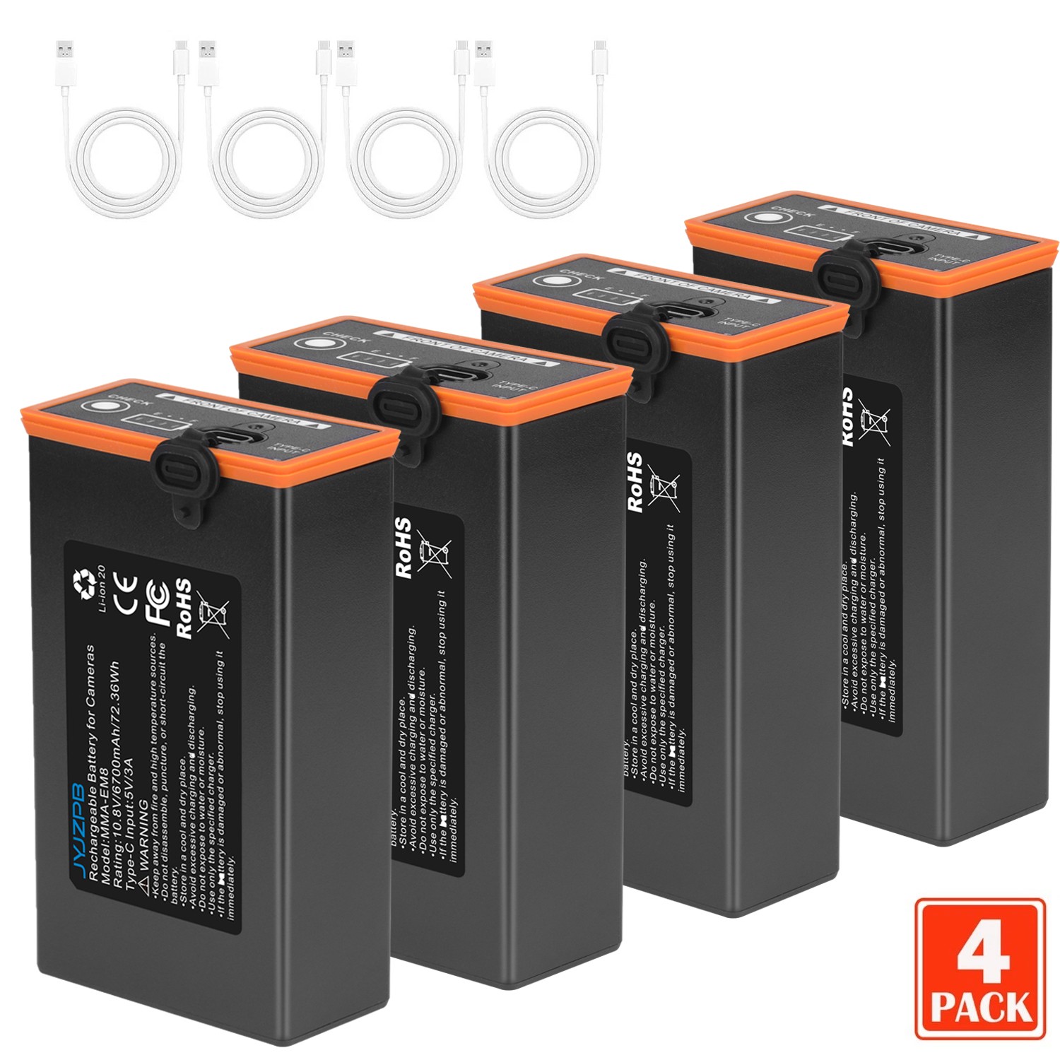 4X For Moultrie Edge Battery Rechargeable Lithium-Ion Battery 6700mAh for Moultr