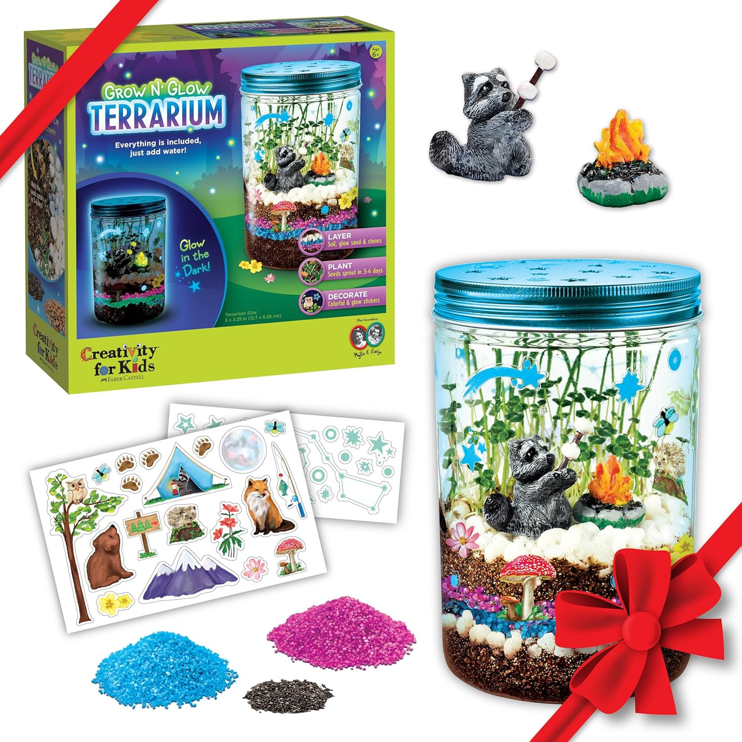 Grow 'N Glow Terrarium Kit - Educational Science Kits, Kids Gifts for Boys and G