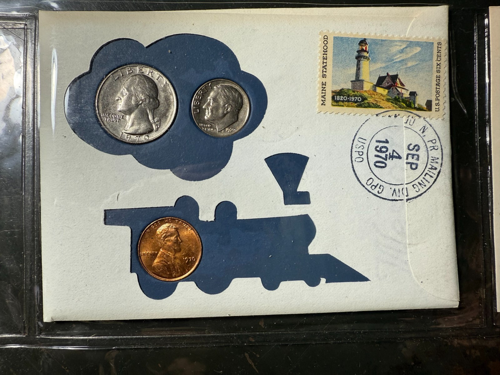 1970 99 Coin Company First Day First Issue "Brotherly Love" Coin Stamp