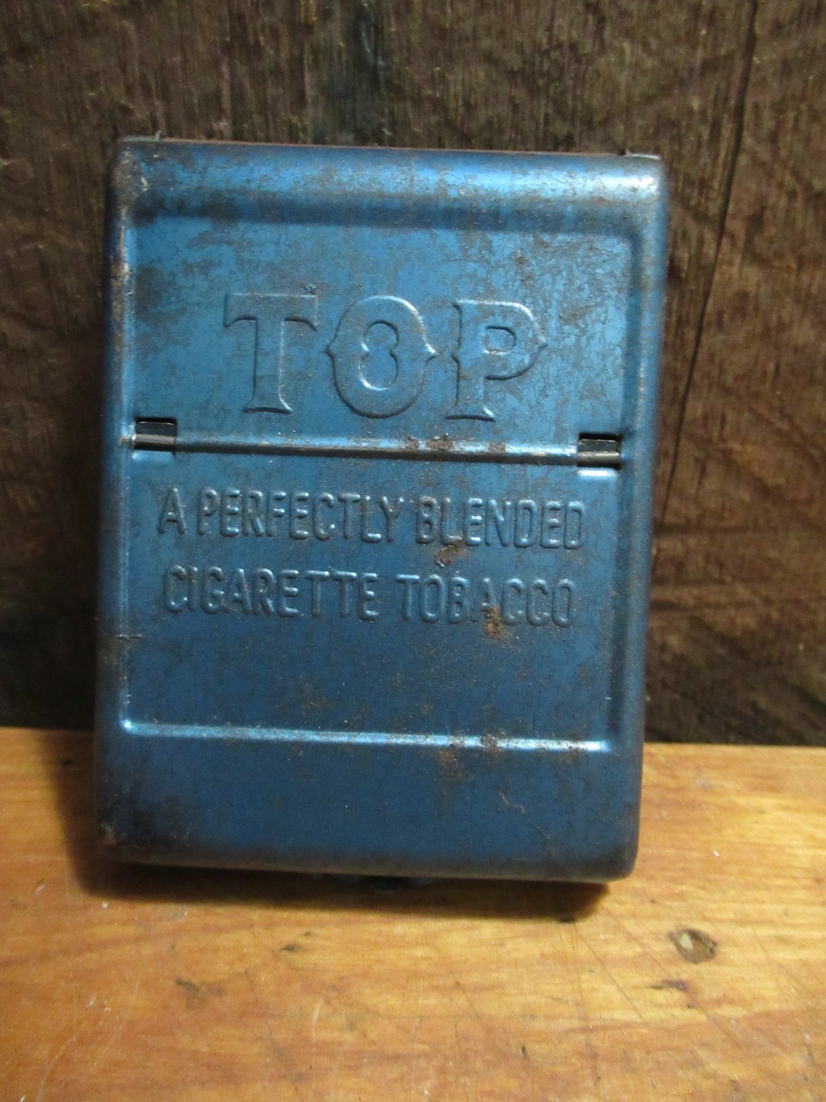Vintage TOP Blue Metal Tin Cigarette Roller Perfect Blended Tobacco