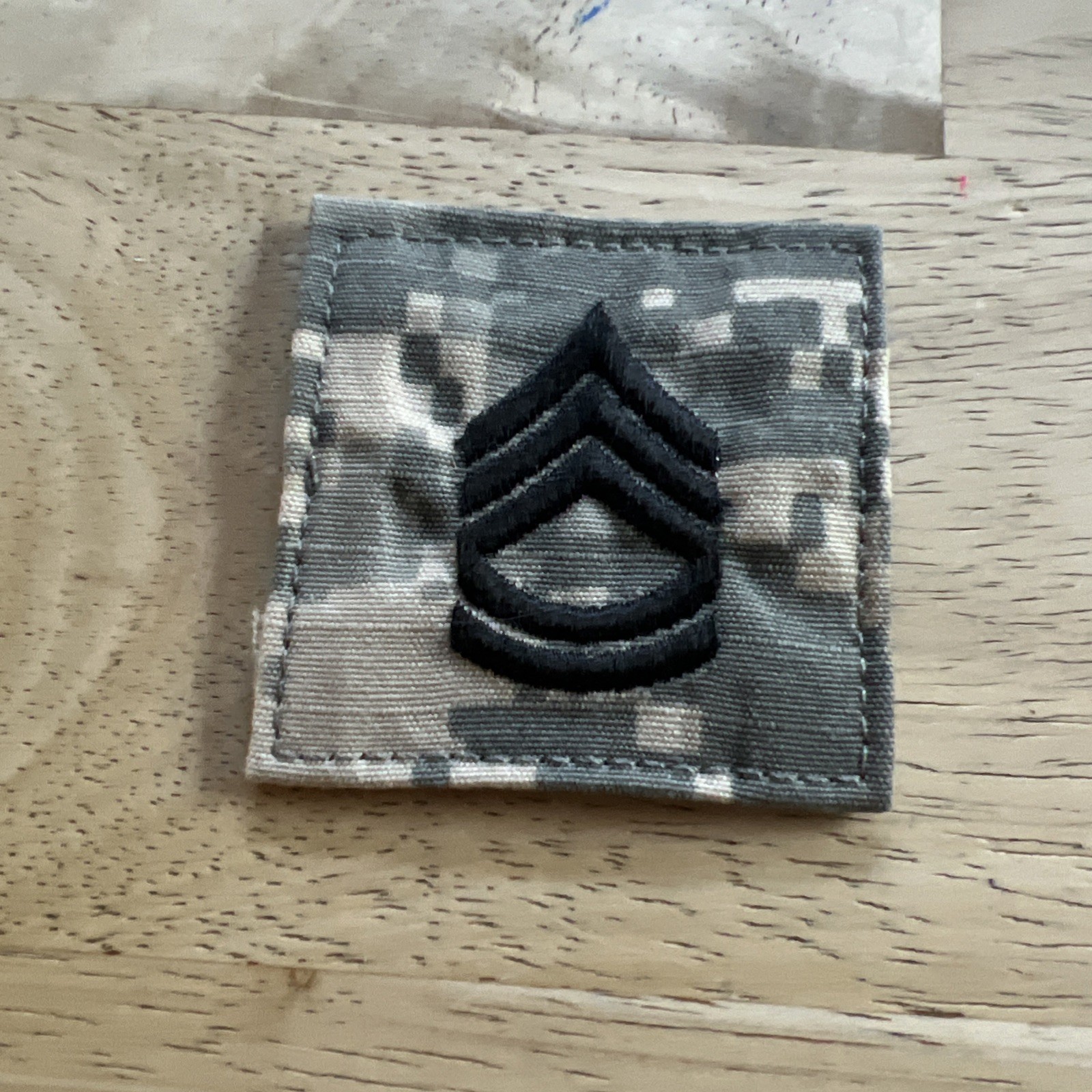 Army Sergeant First Class (E-7) Rank Insignia, Hook And Loop Digital ACU Camo