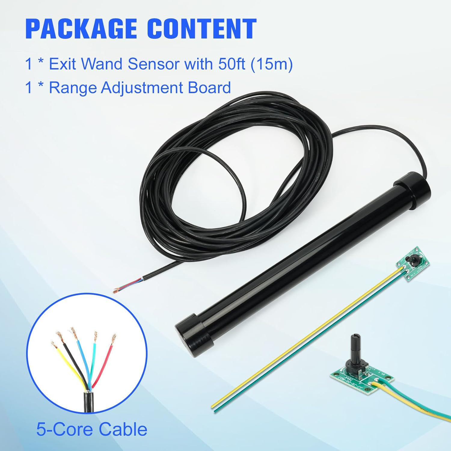 Driveway Gate Vehicle Exit Wand Sensor with 50 Ft Cable, Automatic Gate Opener C