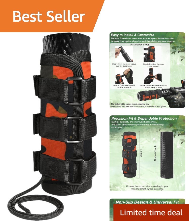 6-Inch Adjustable Suppressor Cover with Insulated Sleeve for Safe Shooting