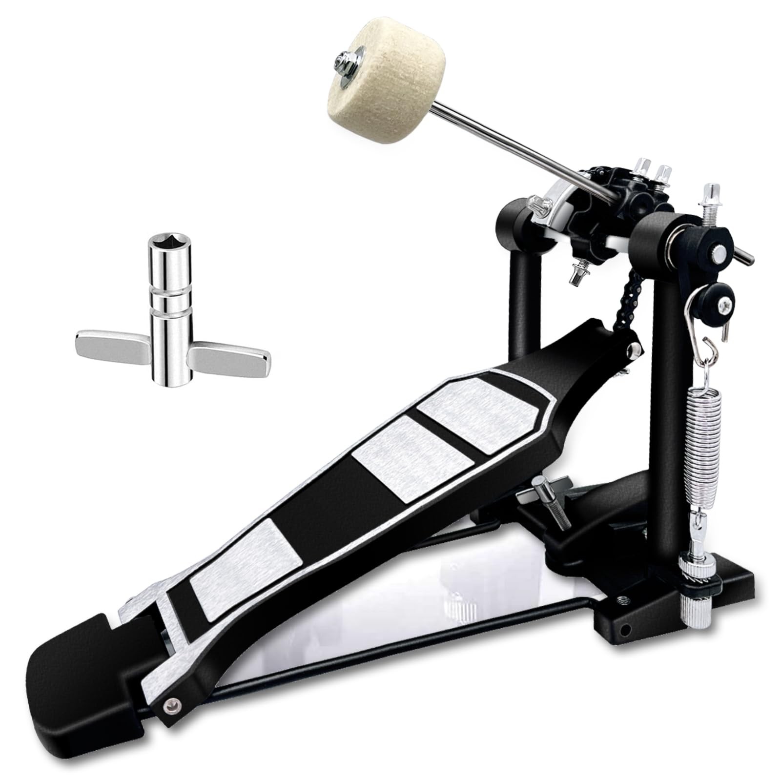 Bass Drum Pedal,Double Pedal Mount Double Chain Drive Foot Single