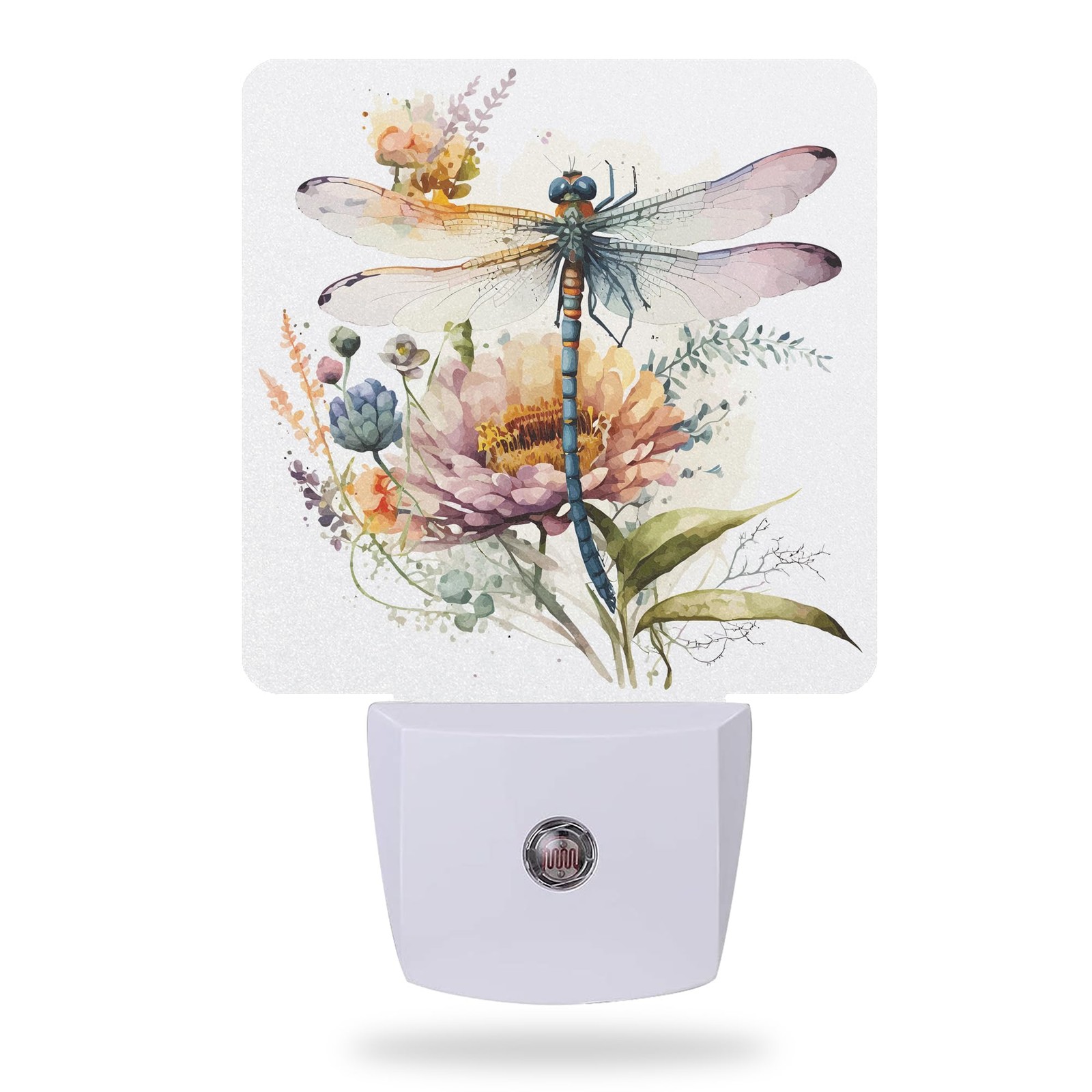 AOWULA Night Light,Dragonfly 4.5x2.95x1.96 inches, Dragonfly Watercolor