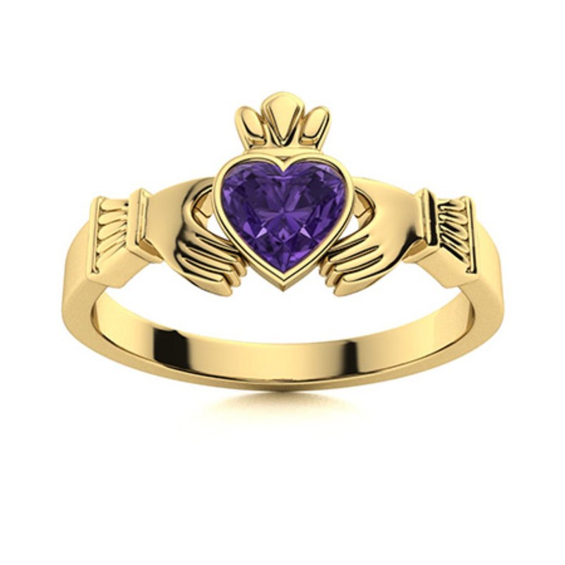 925 Silver Amethyst Stone Anniversary Solitaire Womens day Ring Jewelry