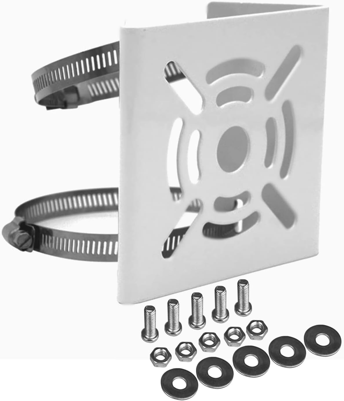 Universal Vertical Pole Mount for Security Camera, Solid Metal Bracket with Loop