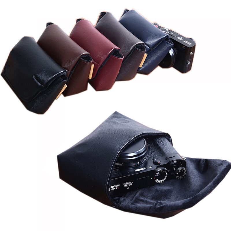 Water Resistant PU Leather Compact Camera Case Bag Sleeve for Canon Leica Pentax