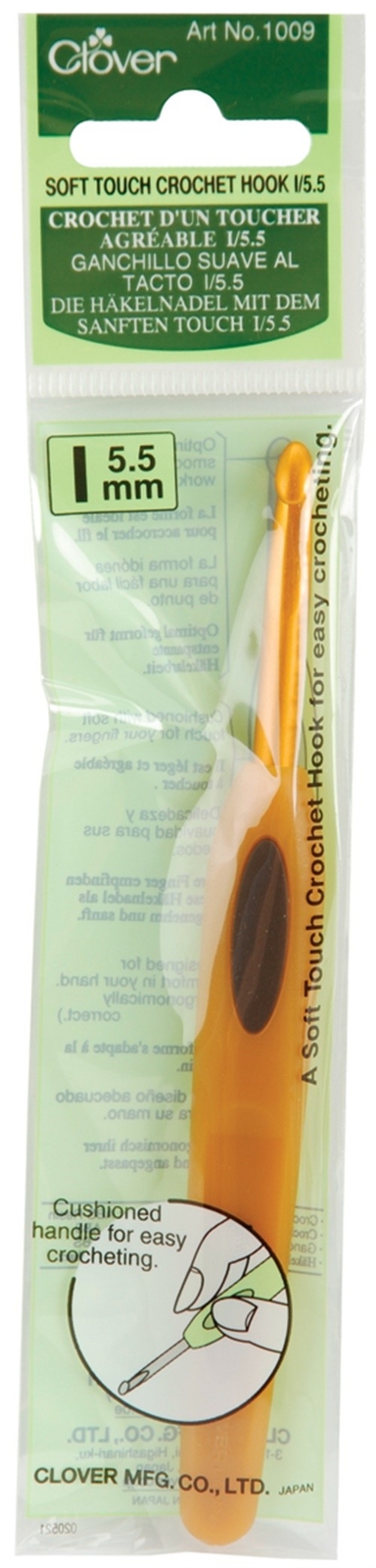 Clover 1009I Soft Touch Crochet Hook-Size I9/5.5mm
