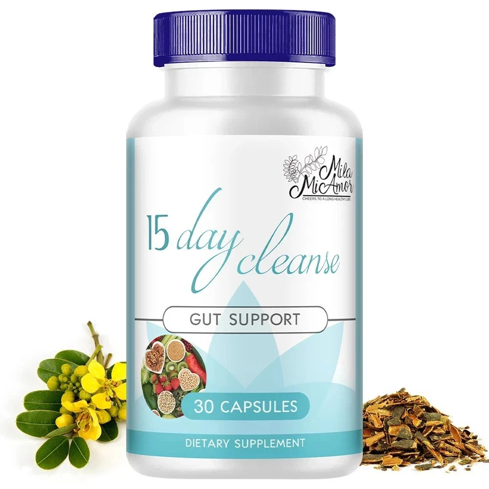 15 Day Cleanse | Gut Colon Detox & Digestive Support | Psyllium Husk 30 Capsules