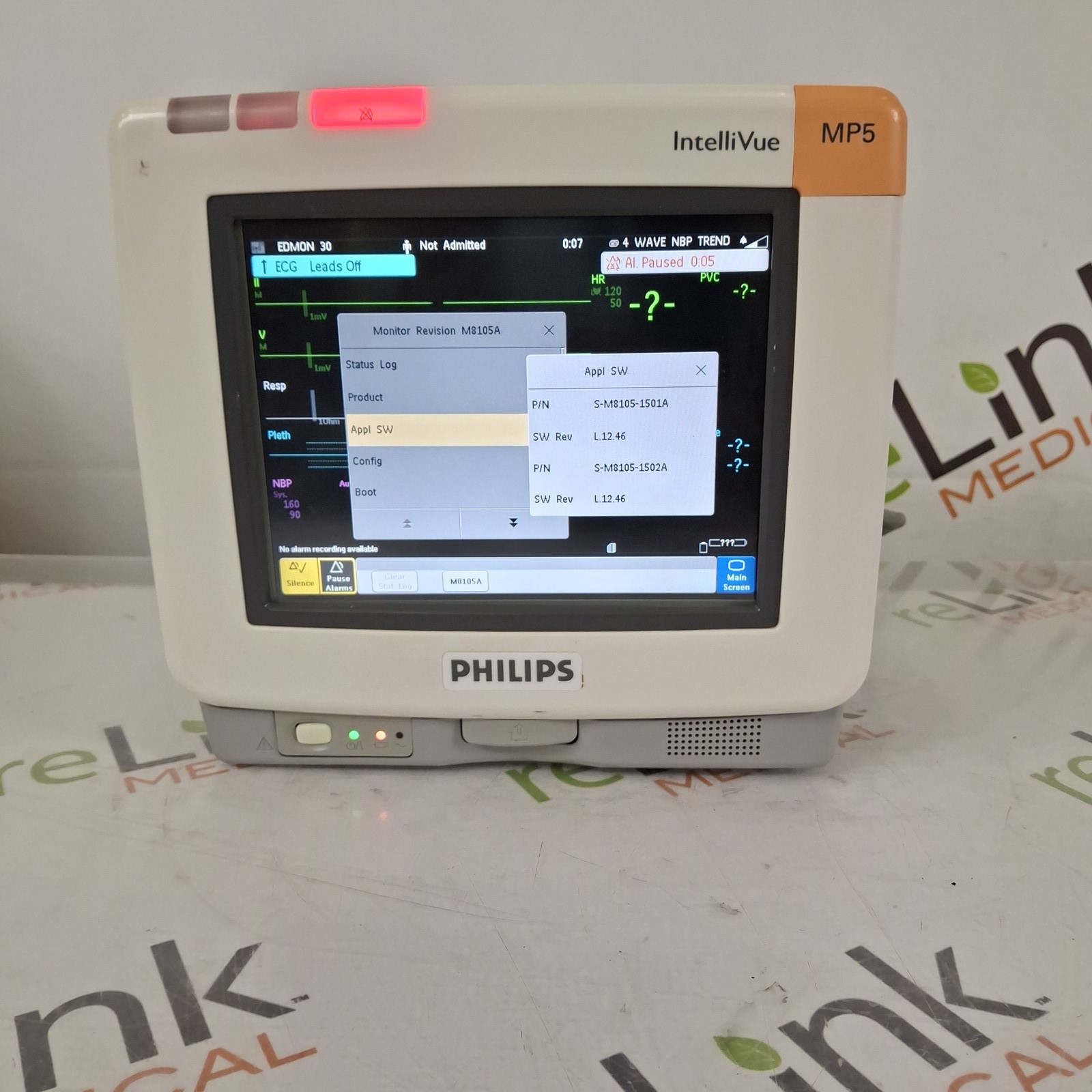 Philips Intellivue MP5 - ECG, Fast SpO2, NIBP, Press, Temp Patient Monitor