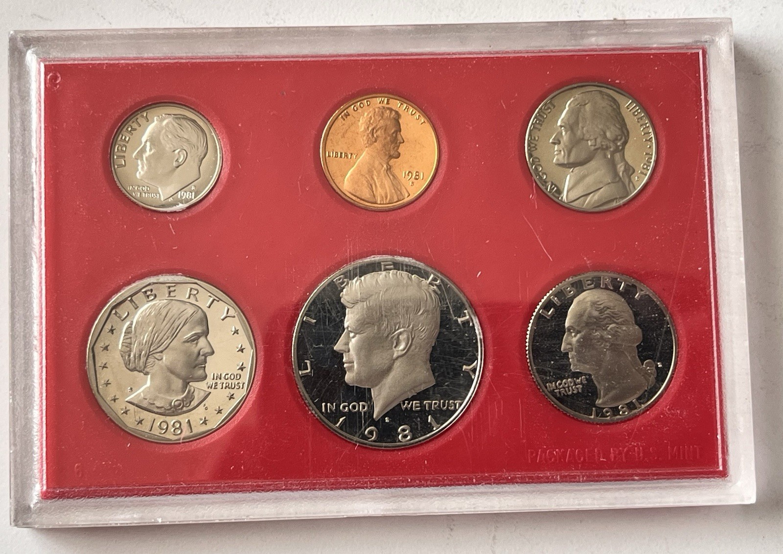 1981 U.S. Proof Set San Francisco S Mint 6-Coin Set Including $1 SBA