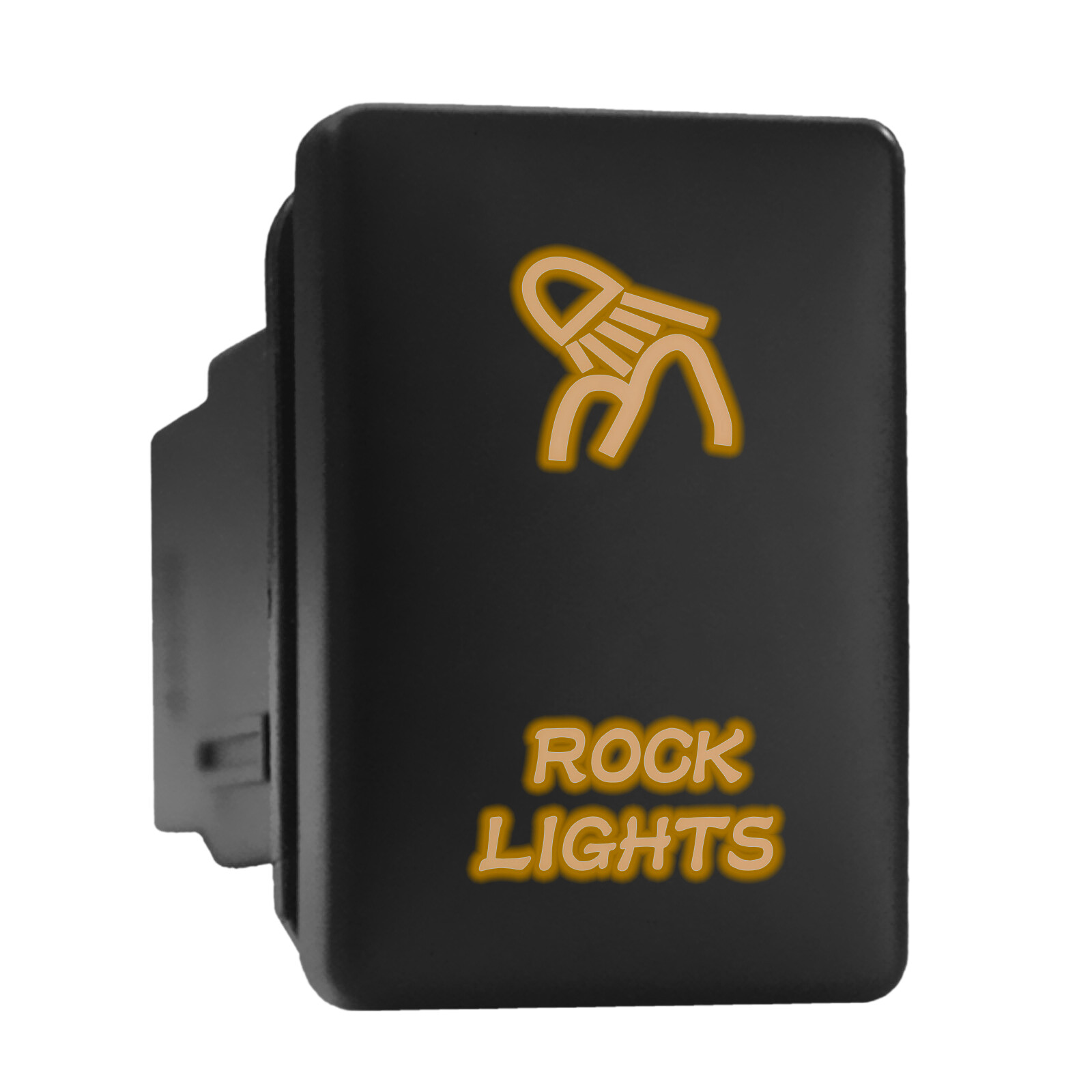 ROCK LIGHTS (Rock) Orange LED Short Push Button 1.28"x 0.87" (Fit: Toyota)