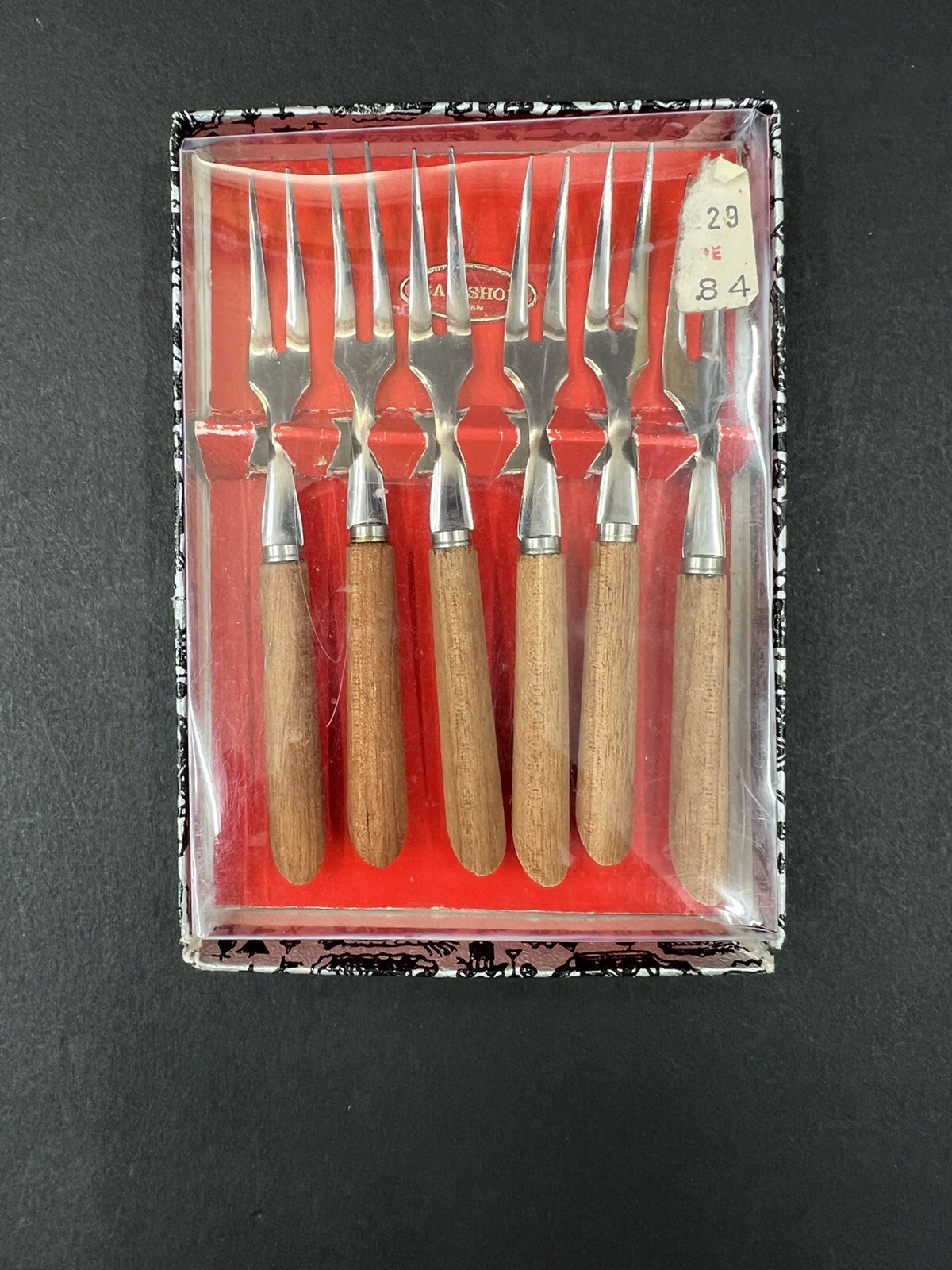 Vintage Bar Shop Cocktail Forks Wood And Stainless Japan