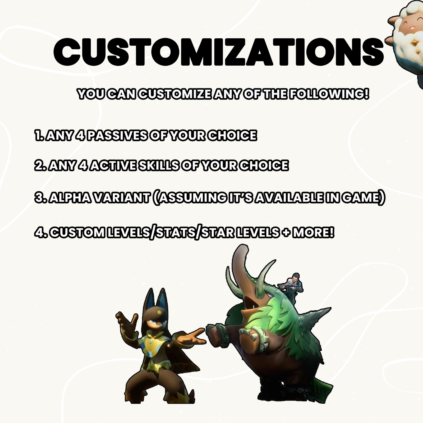 ☆PALWORLD Fully Modded Pals Lv255 With Max Stats + Customizations | PC/Xbox/PS5