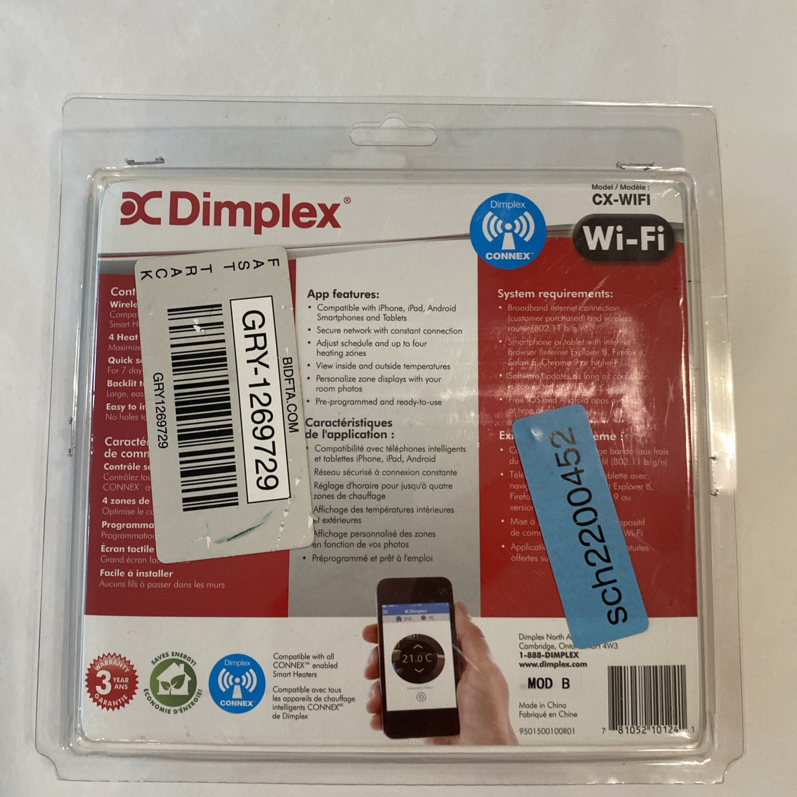 New Sealed Dimplex Multi Zone Programmable Connex Controller Thermostat CX-WIFI