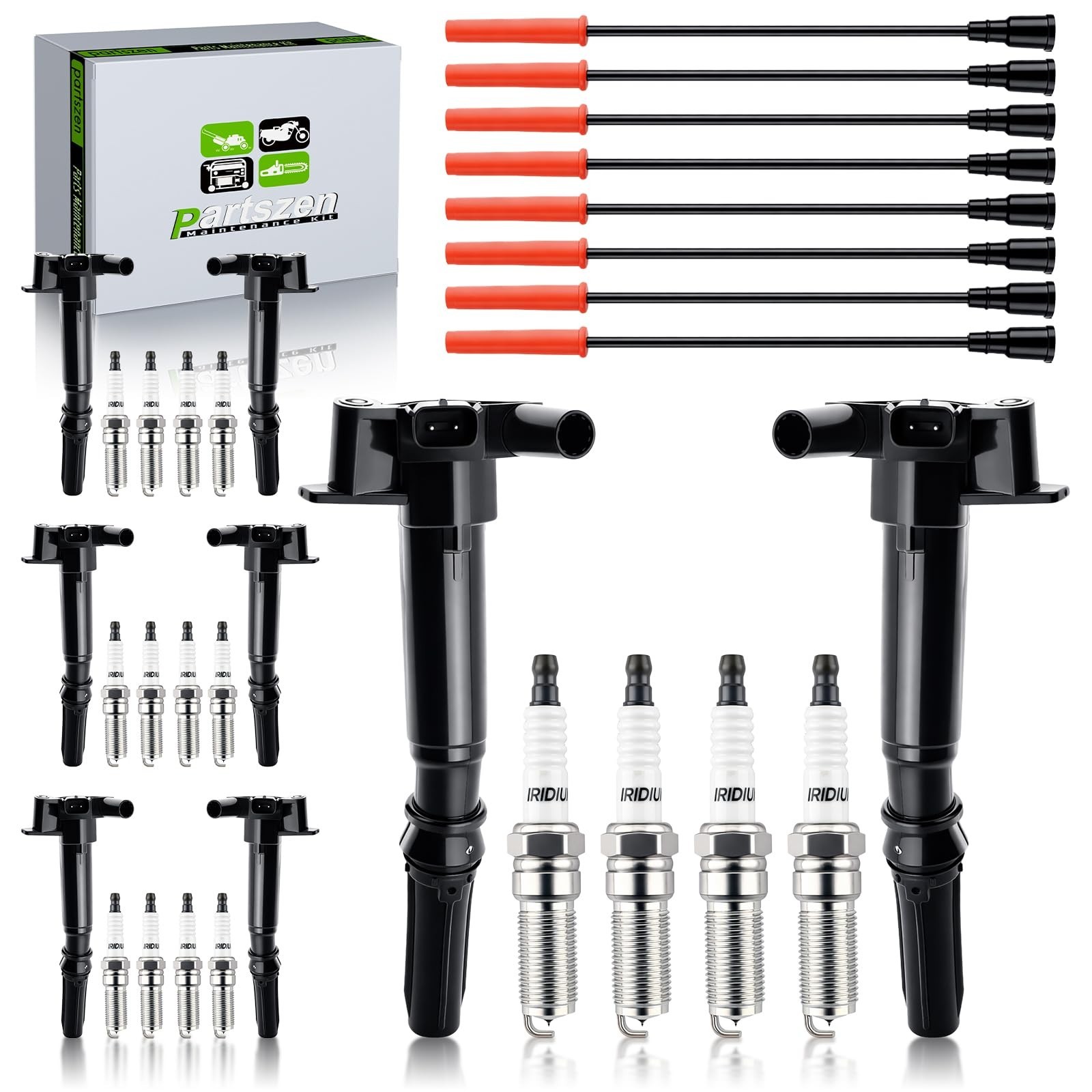 UF631 UF639 Ignition Coil SP526 Spark Plug Wire Set for Ford F150 2010-2014, ...