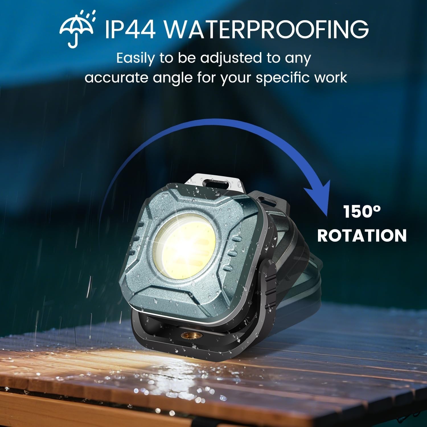 Portable Magnetic LED Work Light with Multi-Angle Base - 500 Lumens Performance
