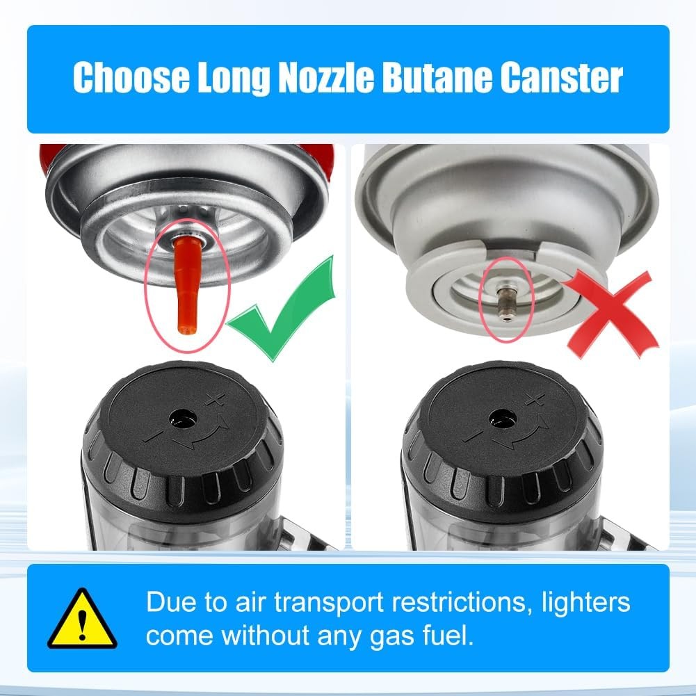 Torch Lighter 2 Pack Windproof Adjustable Single Jet Flame Butane Lighter