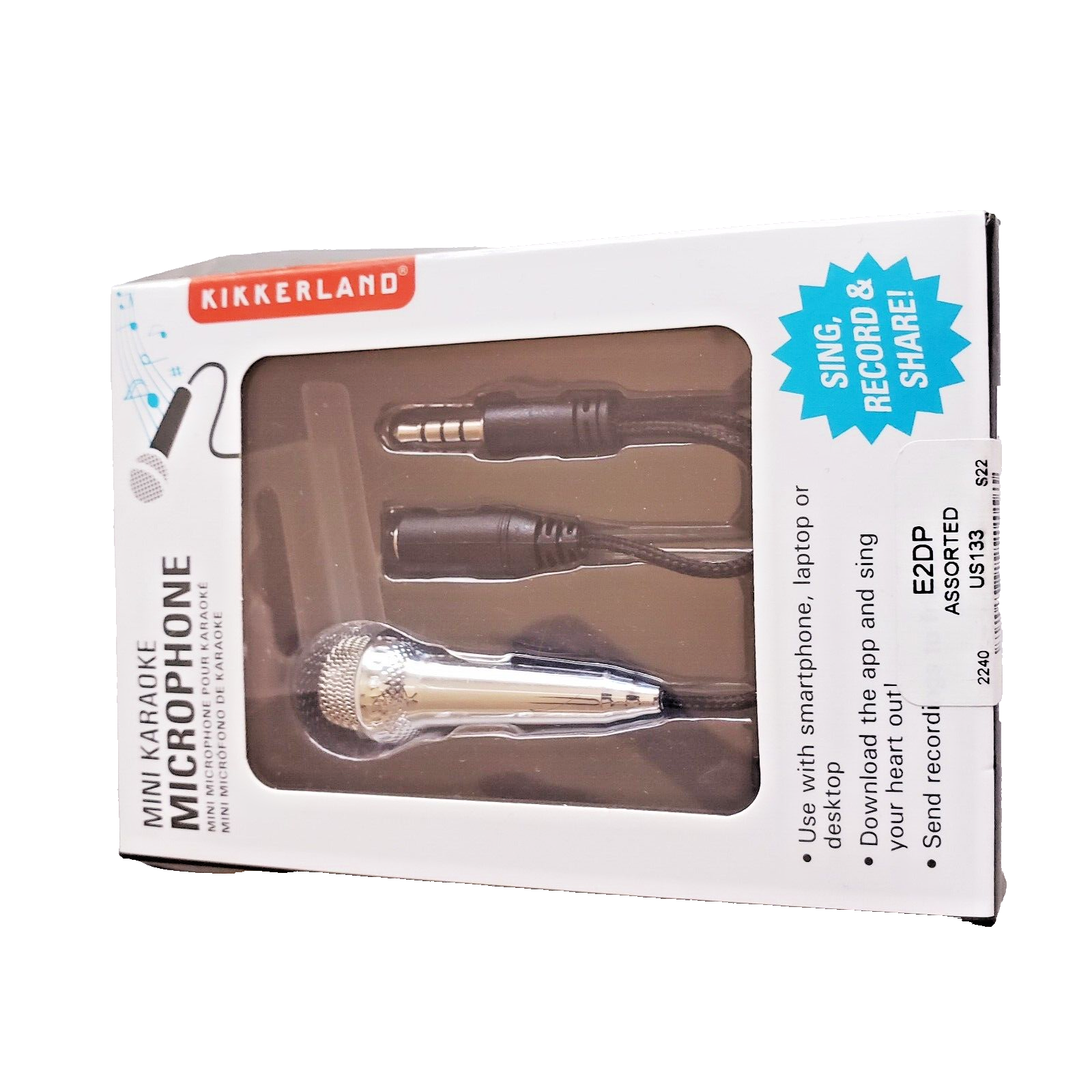 Mini Karaoke Microphone Sing Record & Share Kikkerland
