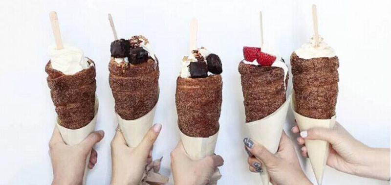 Commercial Electric 110V Ice Cream Cone Chimney Cake Roll Maker Oven Machine