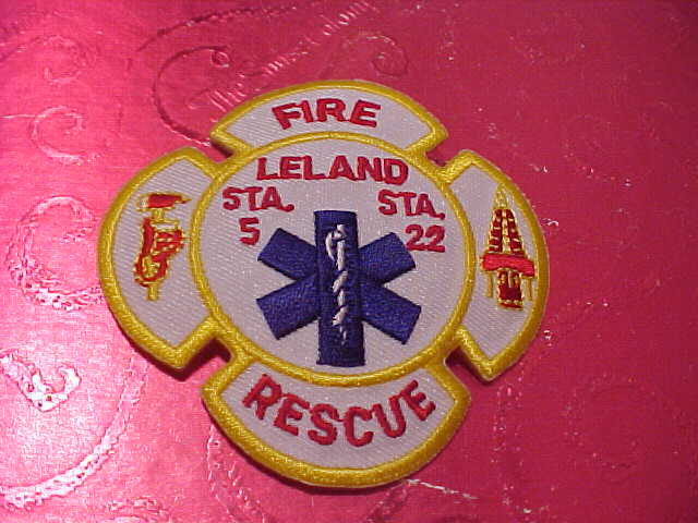 LELAND NORTH CAROLINA FIRE DEPARTMENT PATCH SHOULDER SIZE UNUSED 3 X 3
