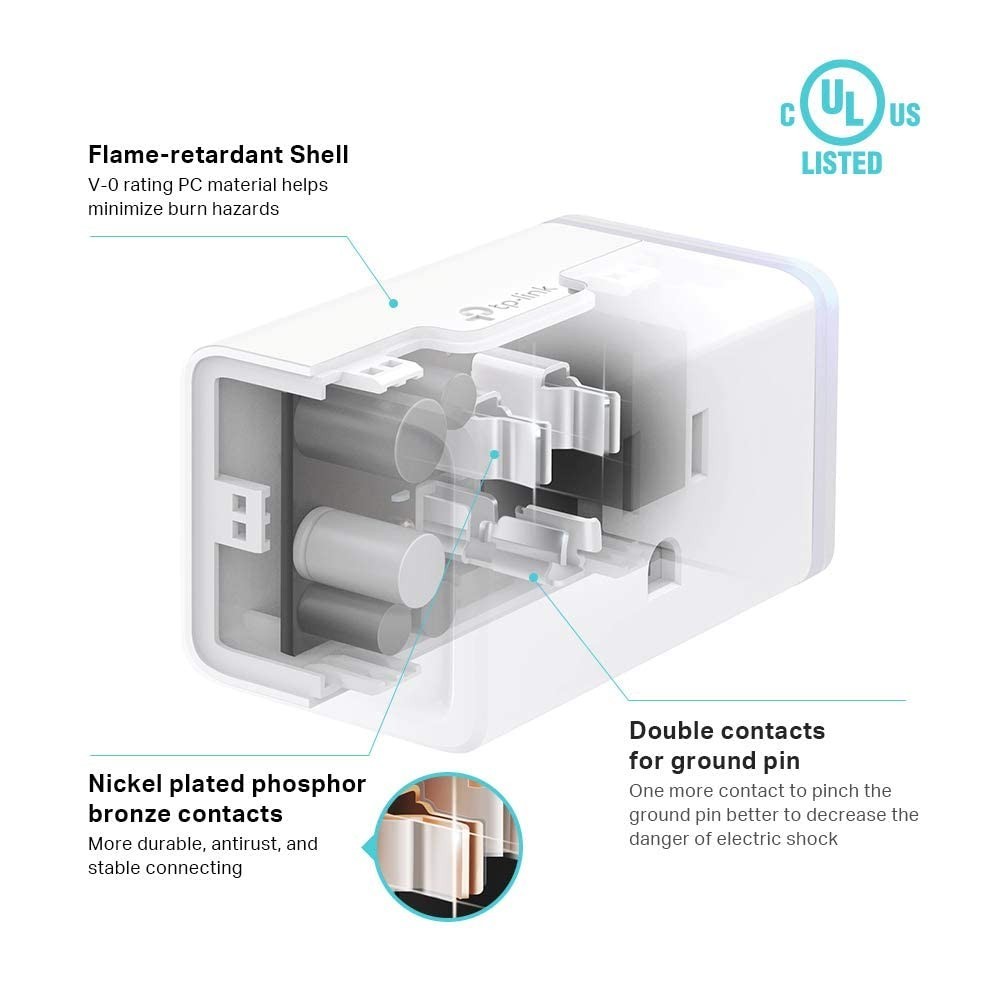 Hands-Free Smart Wi-Fi Plug - Works with Alexa & Google, Remote Control, 2-Pack